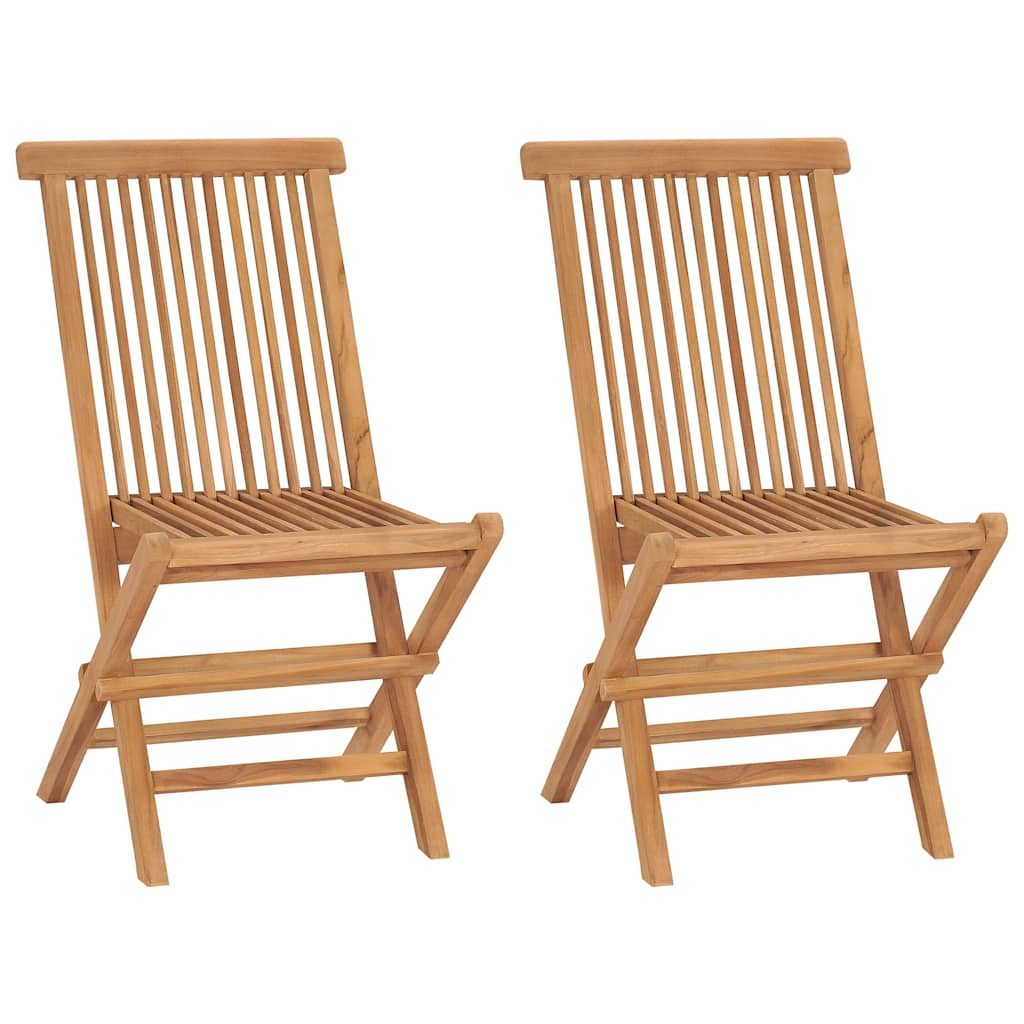 furnicato Gartenstuhl Klappstühle aus Naturholz 47x60x89 cm mit warmem Finish, 2er-Set (2 St), Witterungsbeständige Sitzgruppe, platzsparend für den Garten