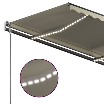 vidaXL Markise Markise Manuell Einziehbar mit LED 3x2,5 m Creme