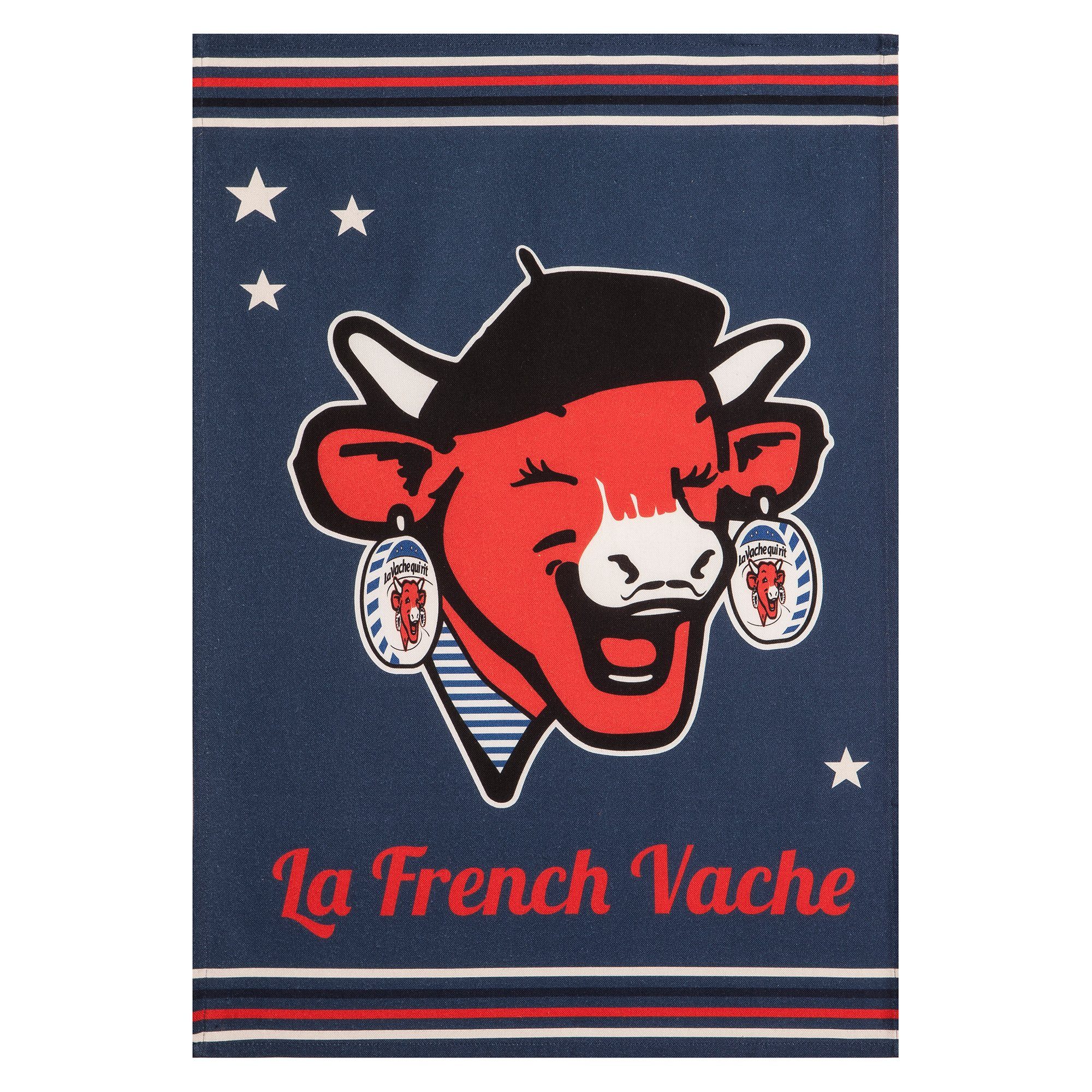 Coucke Geschirrtuch Vache Qui Rit, (1-tlg., 1-teilig), Vache Qui Rit la french vache Küchentuch ca.50x75cm Jacquard Baumwolle