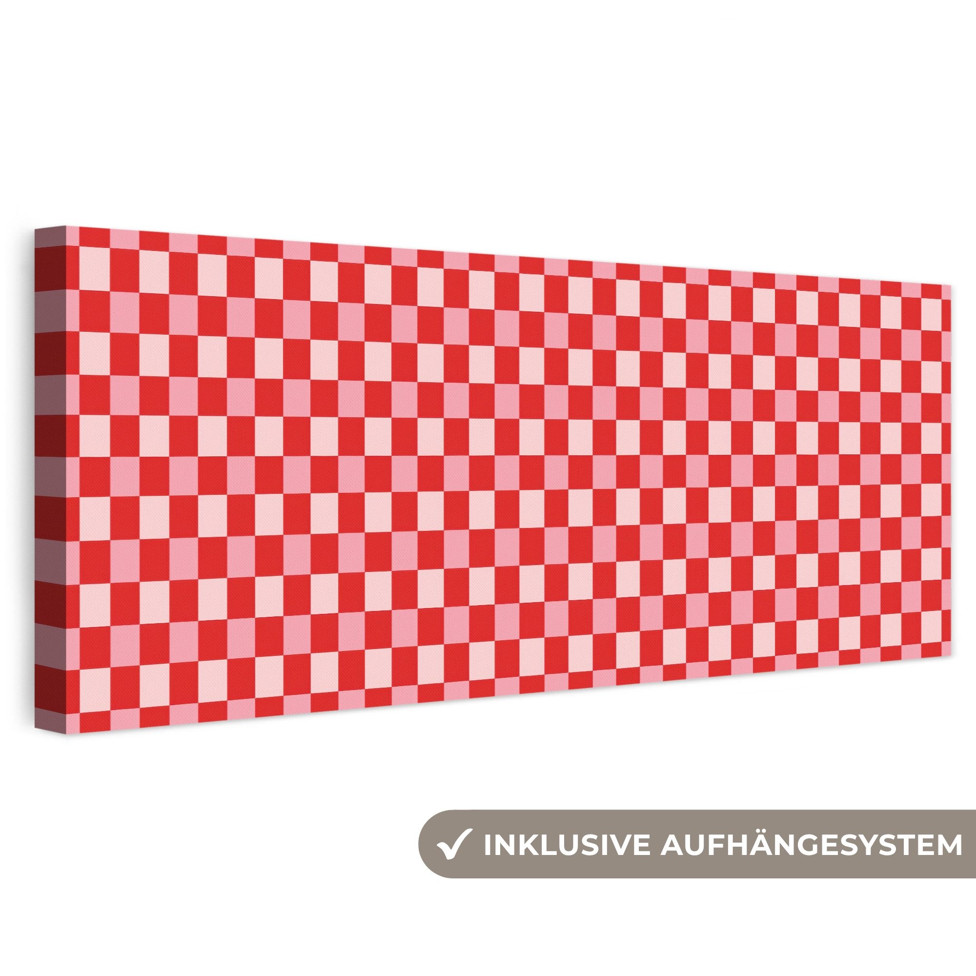 OneMillionCanvasses® Leinwandbild Panorama Quadratisch - Klassisch - Rot, Fotodruck (1 St), Wandbild, Deko Schlafzimmer Wohnzimmer Flur 60x20 cm