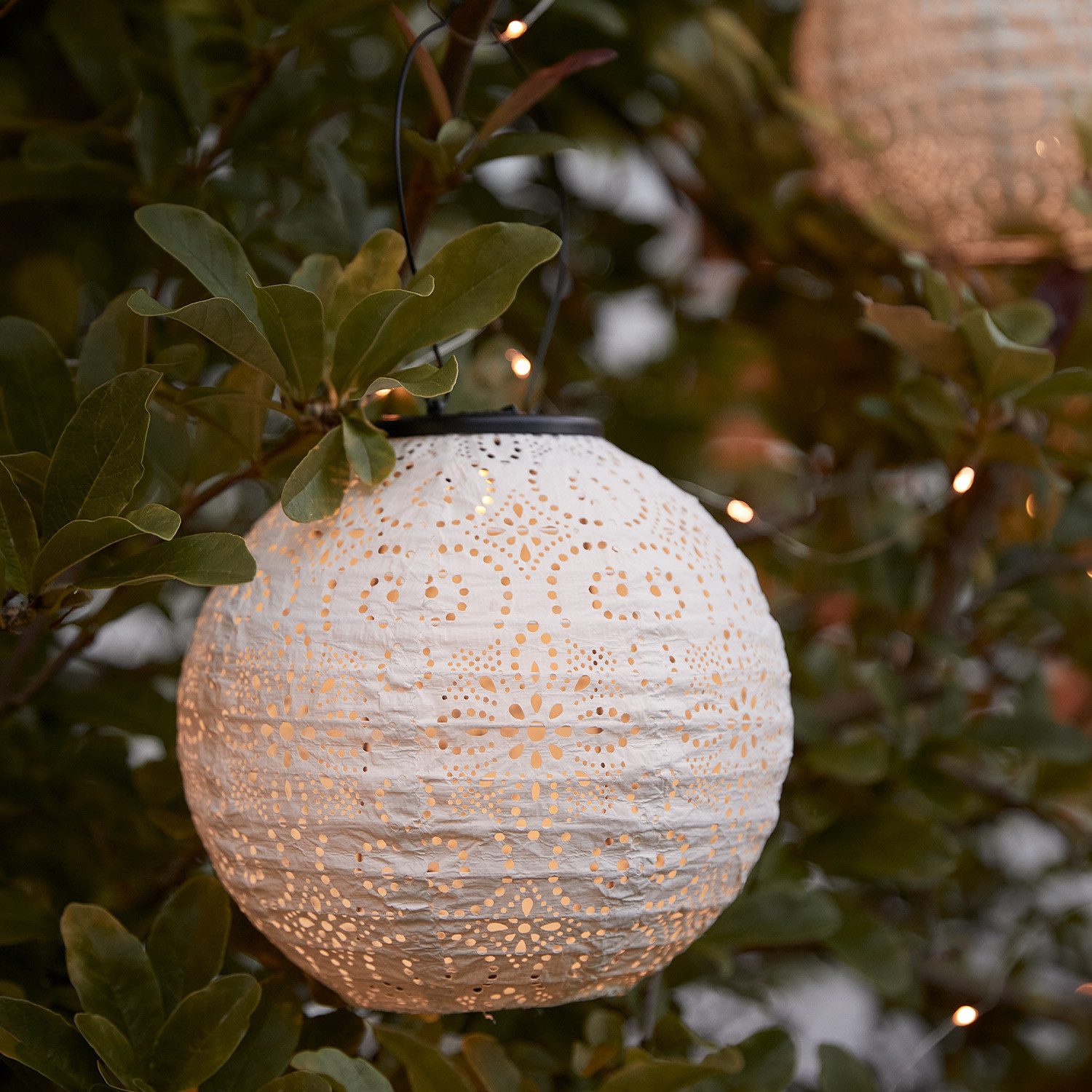 Lights4fun LED Laterne 3er Set Tyvek Solar Lampions pastell