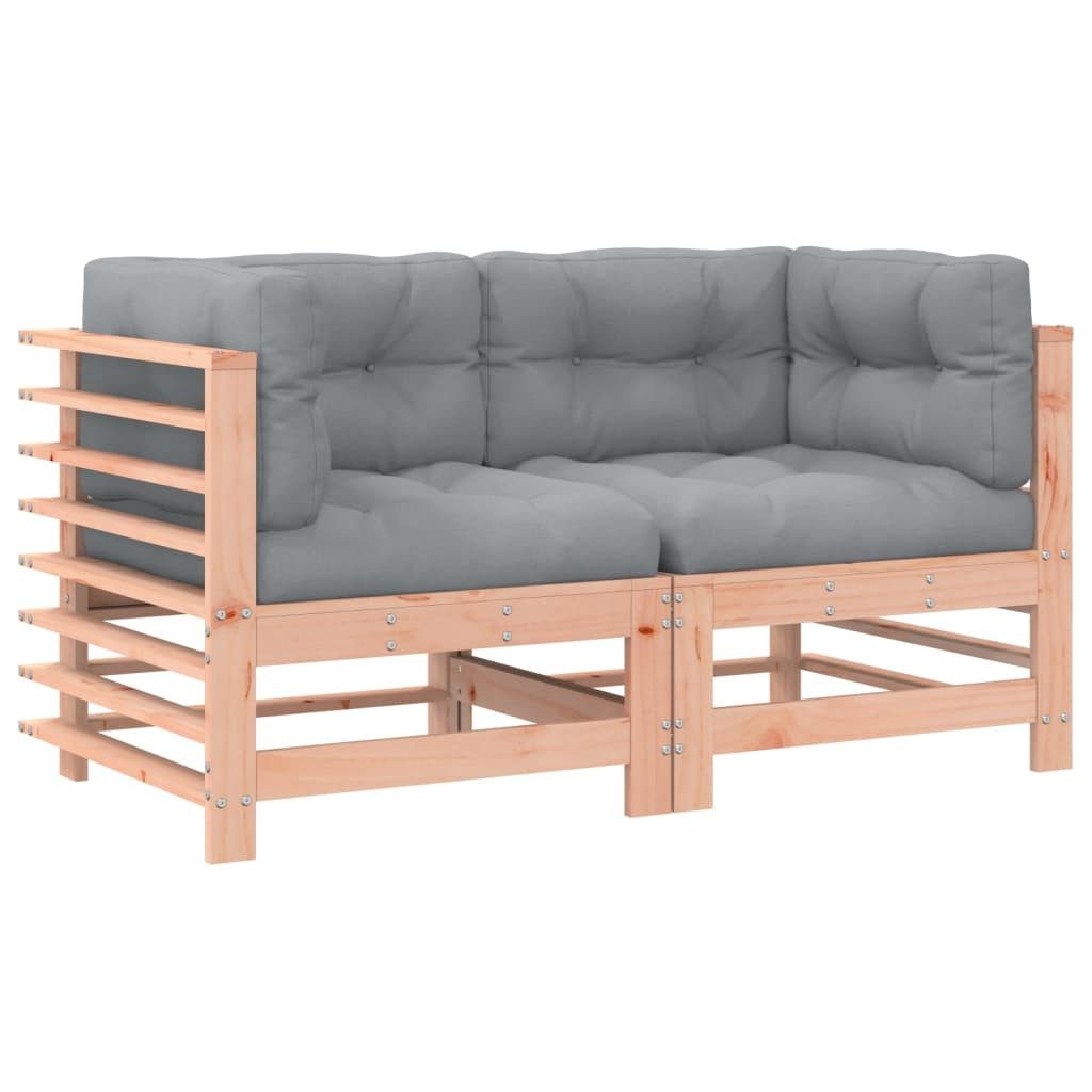vidaXL Gartenlounge-Eckteil, Ecksofas mit Kissen 2 Stk. Massivholz Douglasie