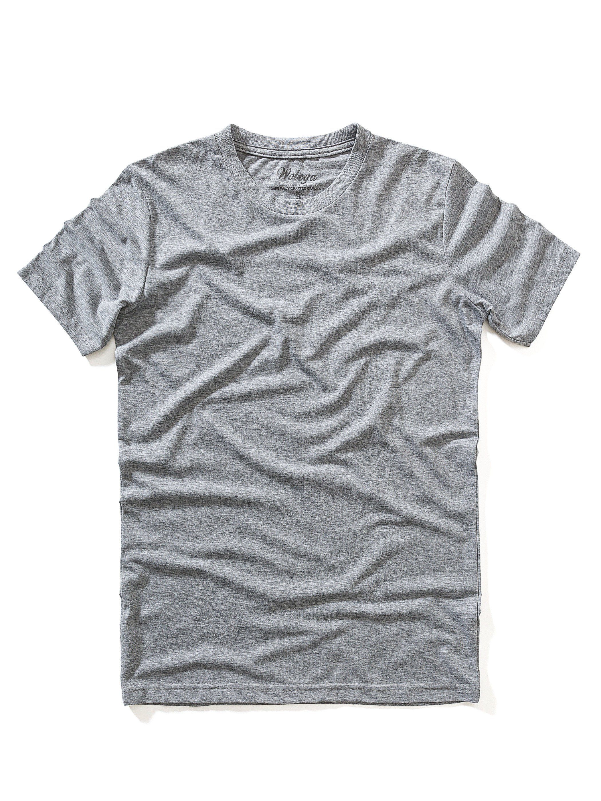 Tee T-Shirt (Set) Alton Grua gray Crew Basic (dapple Rundhalsshirt WOTEGA modernes 163907) Neck