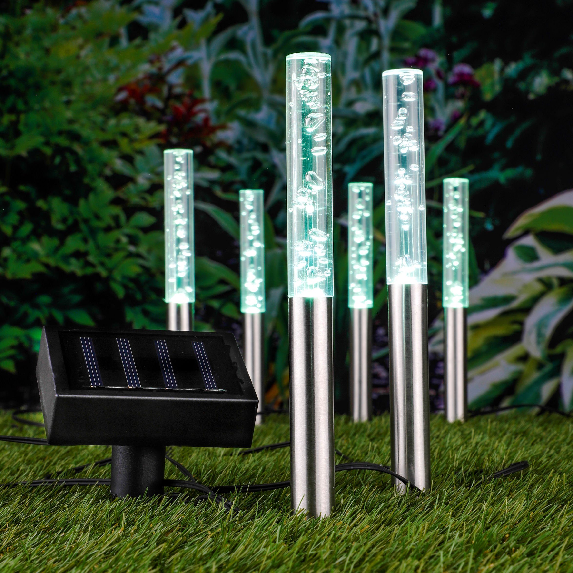 Spetebo LED Solarleuchte LED Solar Leuchten Bubbles - 6er Set, Farbwechsel, LED, bunt