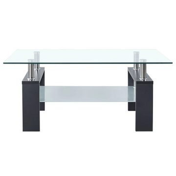 furnicato Couchtisch Grau Transparent 95x55x40 cm Hartglas