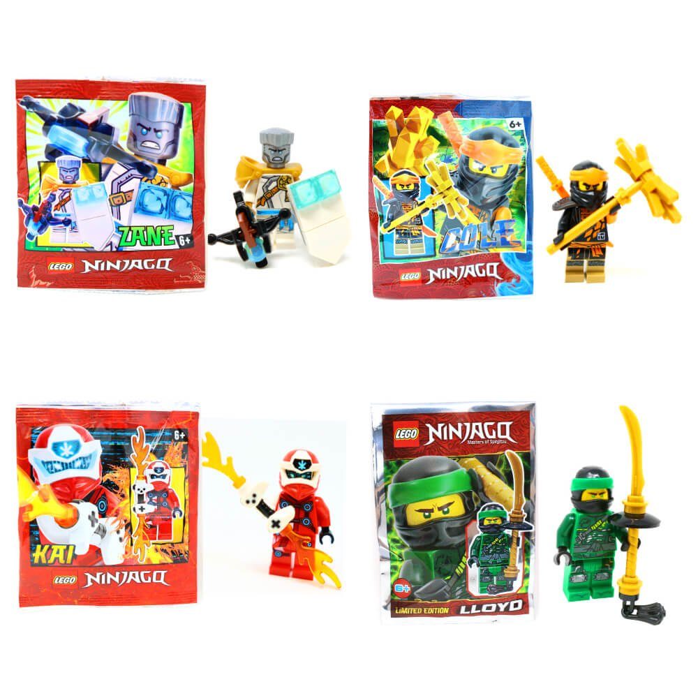 LEGO® Spielfigur Lego® Ninjago Legacy Minifiguren - Set aus 4 Figuren - Cole 3 + Zane, (Set), Set aus 4 Figuren - Cole 3 + Zane 2 + Lloyd 1 + Kai 5