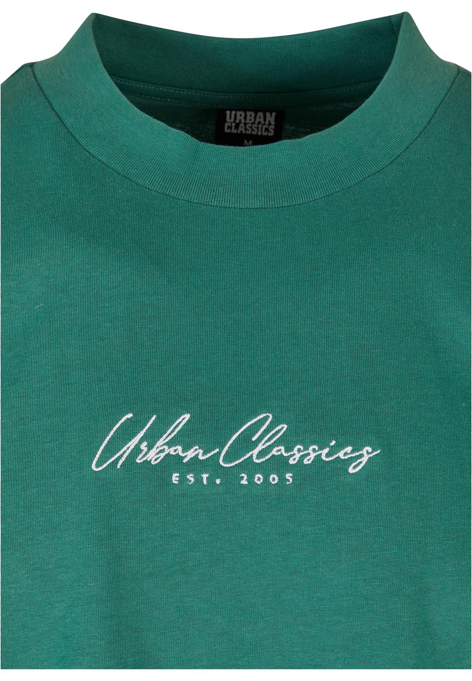 Herren Oversized Tee URBAN CLASSICS Kurzarmshirt Embroidery Mid (1-tlg) leaf