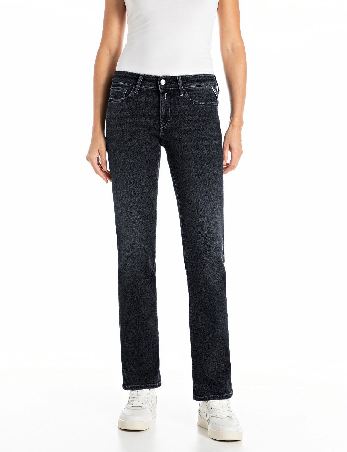 Replay Bootcut-Jeans NEW LUZ mit gesticktem R an der Gesäßtasche