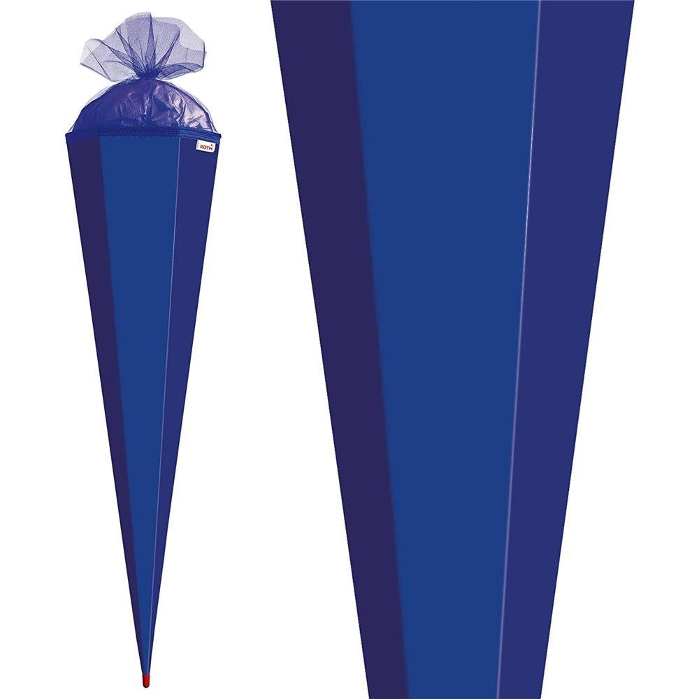 Roth Schultüte XXL-Bastelschultüte Ultramarinblau, 100 cm, eckig, mit Tüllverschluss, Zuckertüte für Schulanfang
