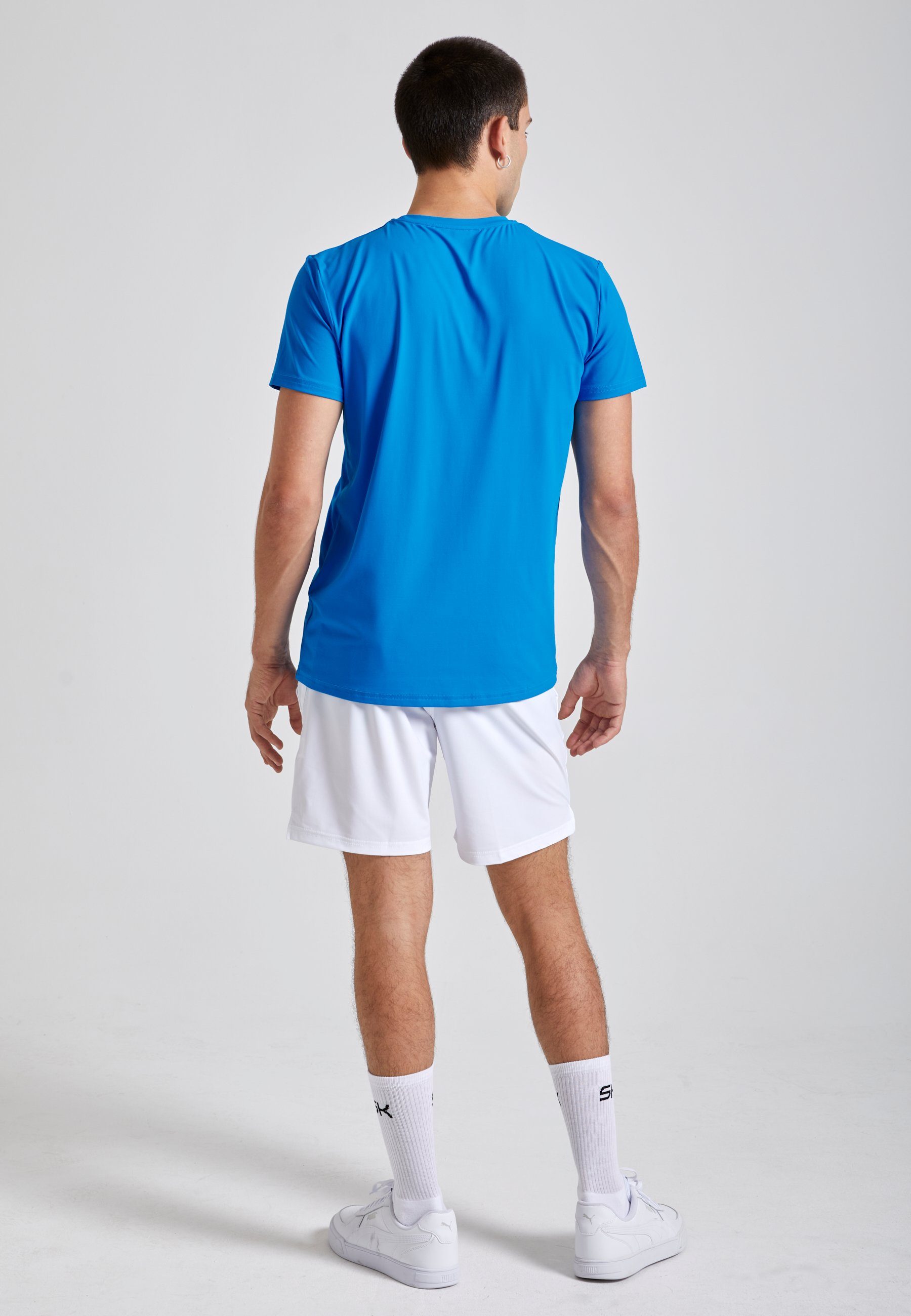 Tennis Herren SPORTKIND & cyan blau Funktionsshirt Rundhals T-Shirt Jungen