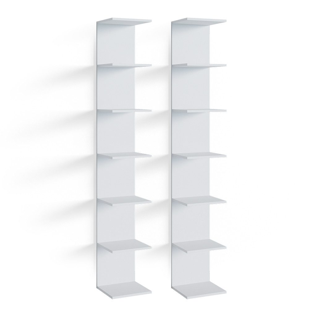 Vicco Bücherregal Paolo, Weiß, 28 x 190 cm 2er Set, 2-tlg.