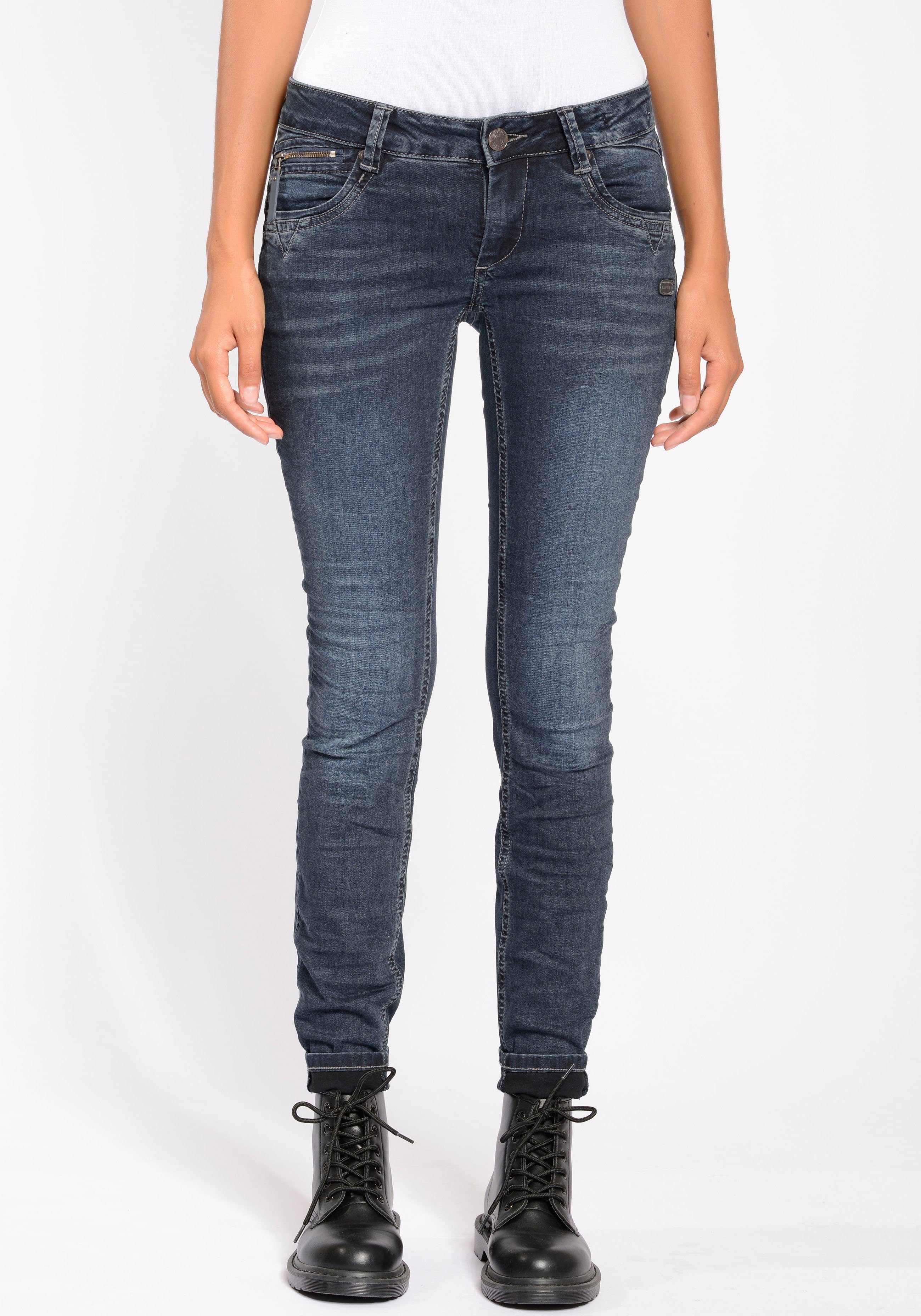 GANG Skinny-fit-Jeans 94Nikita mit Zipper-Detail an der Coinpocket, Enger  Skinny Fit mit etwas niedriger Leibhöhe
