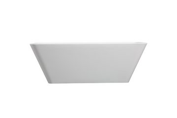 IDEASY Badewanne Freistehende Badewanne aus Acryl, weiß, hochwertiges Messingventil, verhindert Überlaufen, leicht zu reinigen, 168*75*58 cm