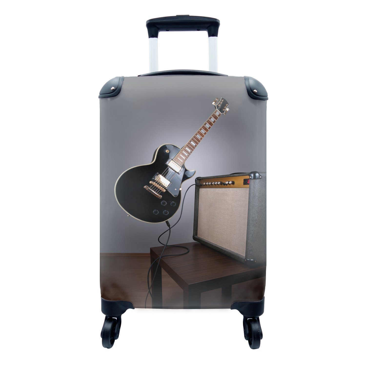 MuchoWow Handgepäckkoffer Reisetasche mit Handgepäck E-Gitarre, Rollen, für Eine Ferien, schwebende rollen, 4 Trolley, Reisekoffer
