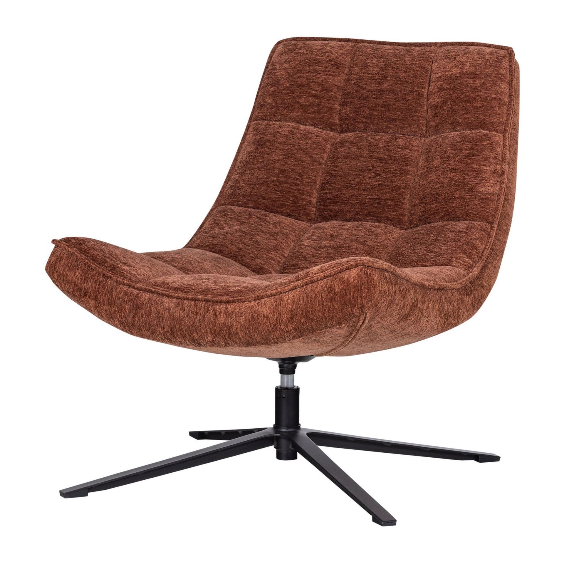 WOOOD Loungesessel Retro Drehsessel Relaxsessel Maudi Chenille