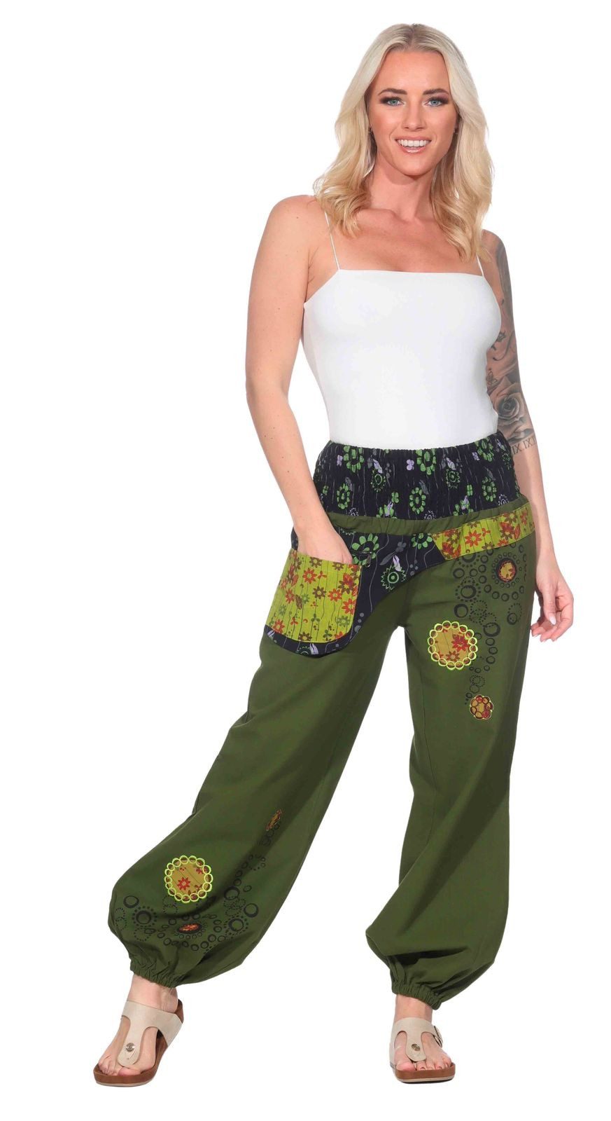 KUNST UND MAGIE Haremshose Damen IBIZA Strandhose Wellnesshose Pluderhose in verschiedenen Farben