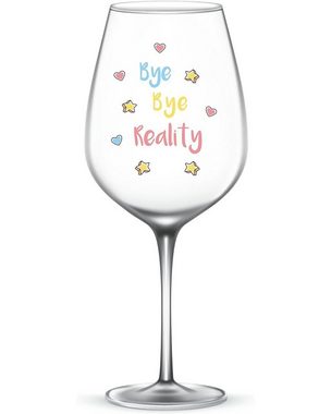 EinhornLiebe Weißweinglas Weingläser Set - Bye Bye Reality (2 Stück), Glas