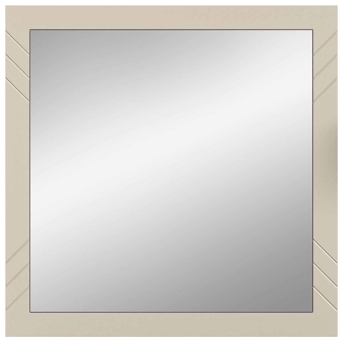 möbelvita Wandspiegel Memo Spiegel B/H/T 80x80x2 in sandbeige, Front mit gefrästen Ornamenten