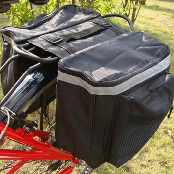 Retoo Fahrradtasche Fahrrad Doppel Satteltasche Gepäckträgertasche Fahrradtasche (Packung, Fahrradstiefeltasche für Gepäckträger), geräumige, vier Fächer,solide, universell, bequemen Griff