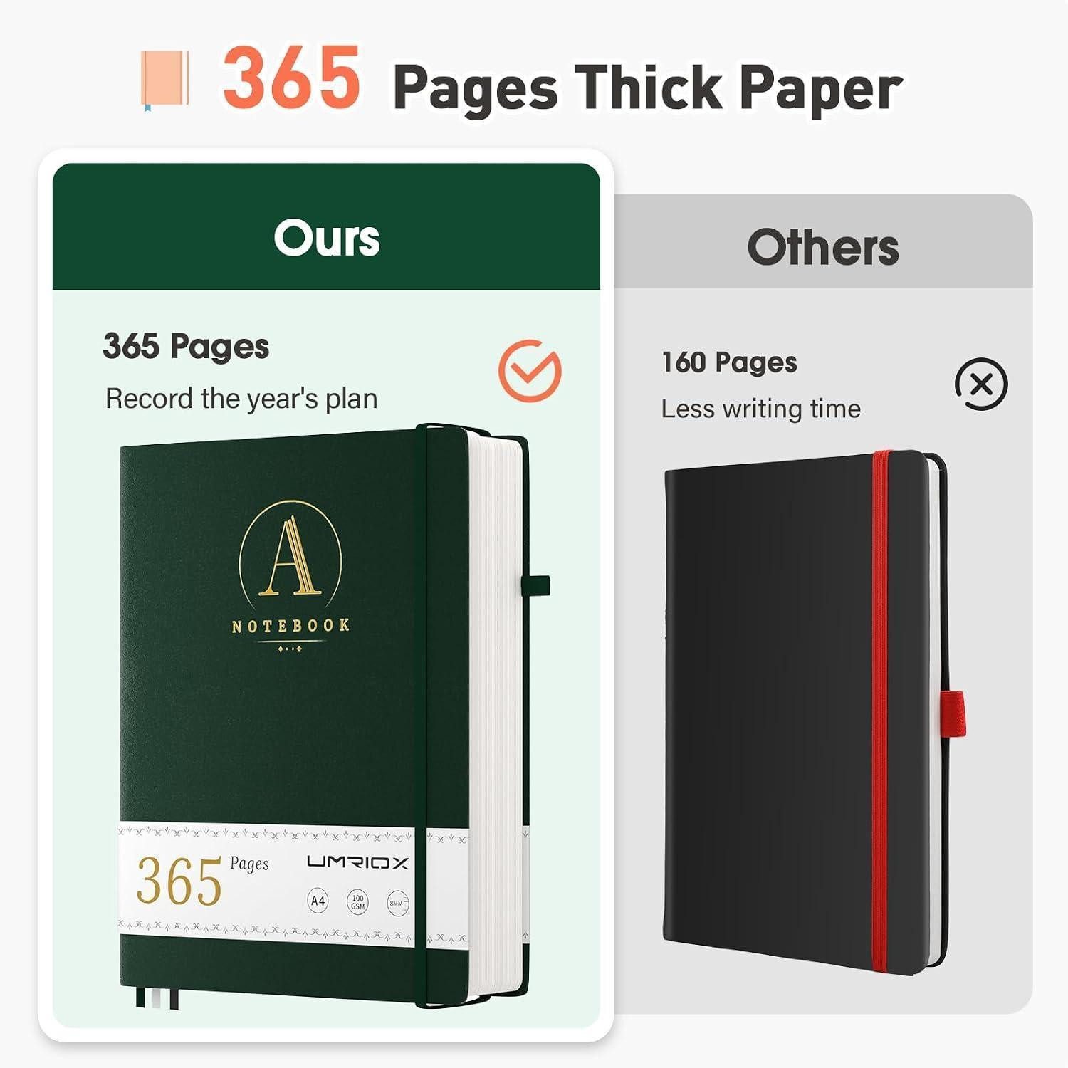 LuxusKollektion Tagebuch Notizbuch B5 Liniert Hardcover Grün 365 Seiten – Bild 3 von 5