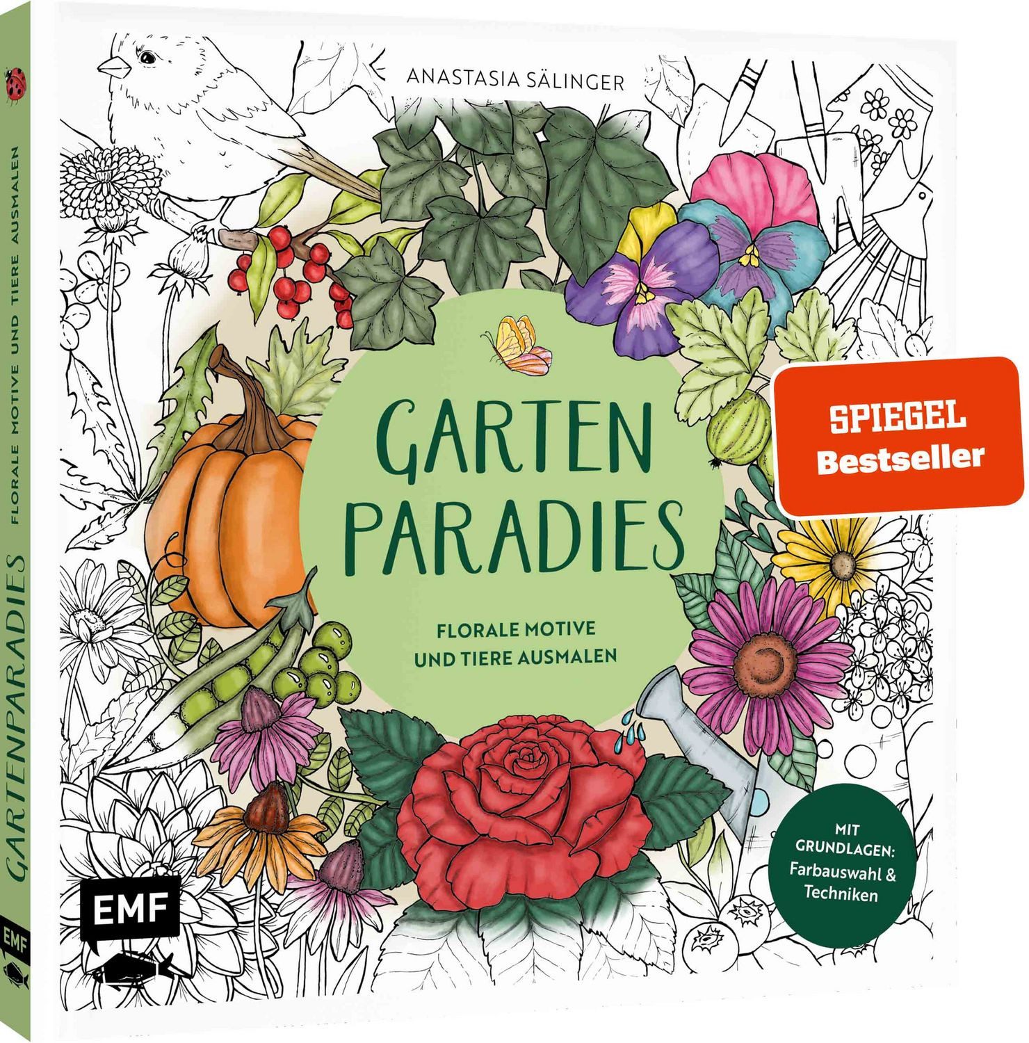 DIY-Buch Gartenparadies – Florale Motive und Tiere ausmalen Mit Grundlagen zur Anastasia Sälinger