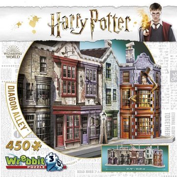 JH-Products Puzzle Winkelgasse/Diagon Alley - Harry Potter/ 3D-Puzzle 450 Teile, 450 Puzzleteile