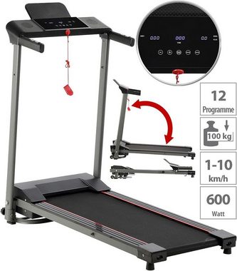 Newgen Medicals Laufband (Laufband mit Tablet-Halter, klappbar, 600 W mit Bildschirm), Sport-Laufband, Fitnessband mit XL-LCD-Touch-Display