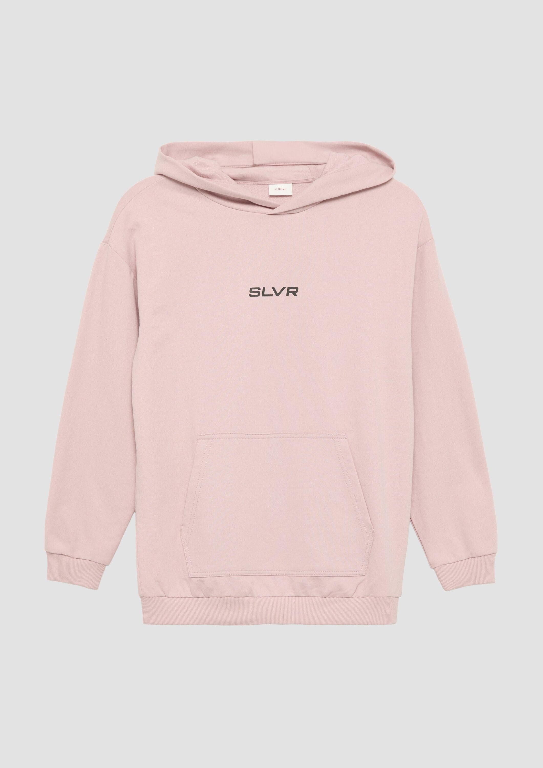 s.Oliver Sweatshirt Sweatshirt Unisex Kapuzen-Sweatshirt mit Känguru-Tasche und Frontprint