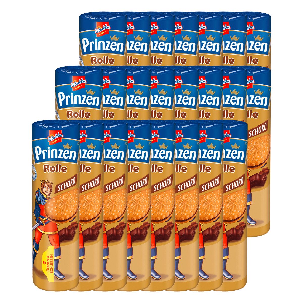 DeBeukelaer Kekse, DeBeukelaer Mega Prinzenrolle Schoko Kekse Doppelkeks 400g 23er Pack