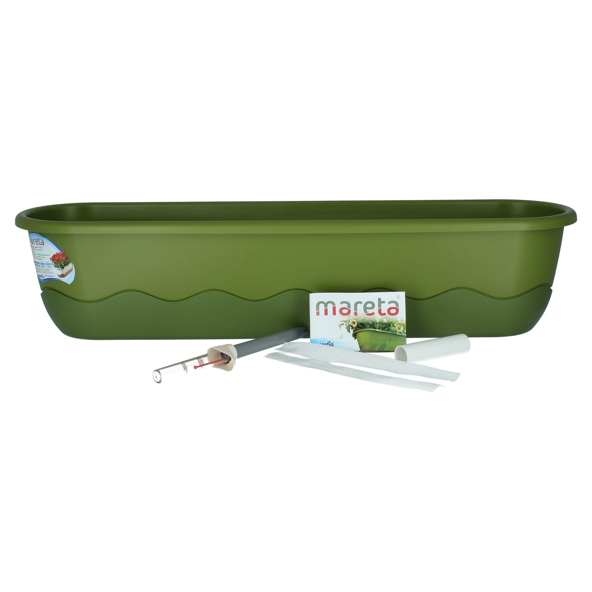 PLASTIA Blumenkasten Mareta 80 grün /grün mit Erdbewässerung