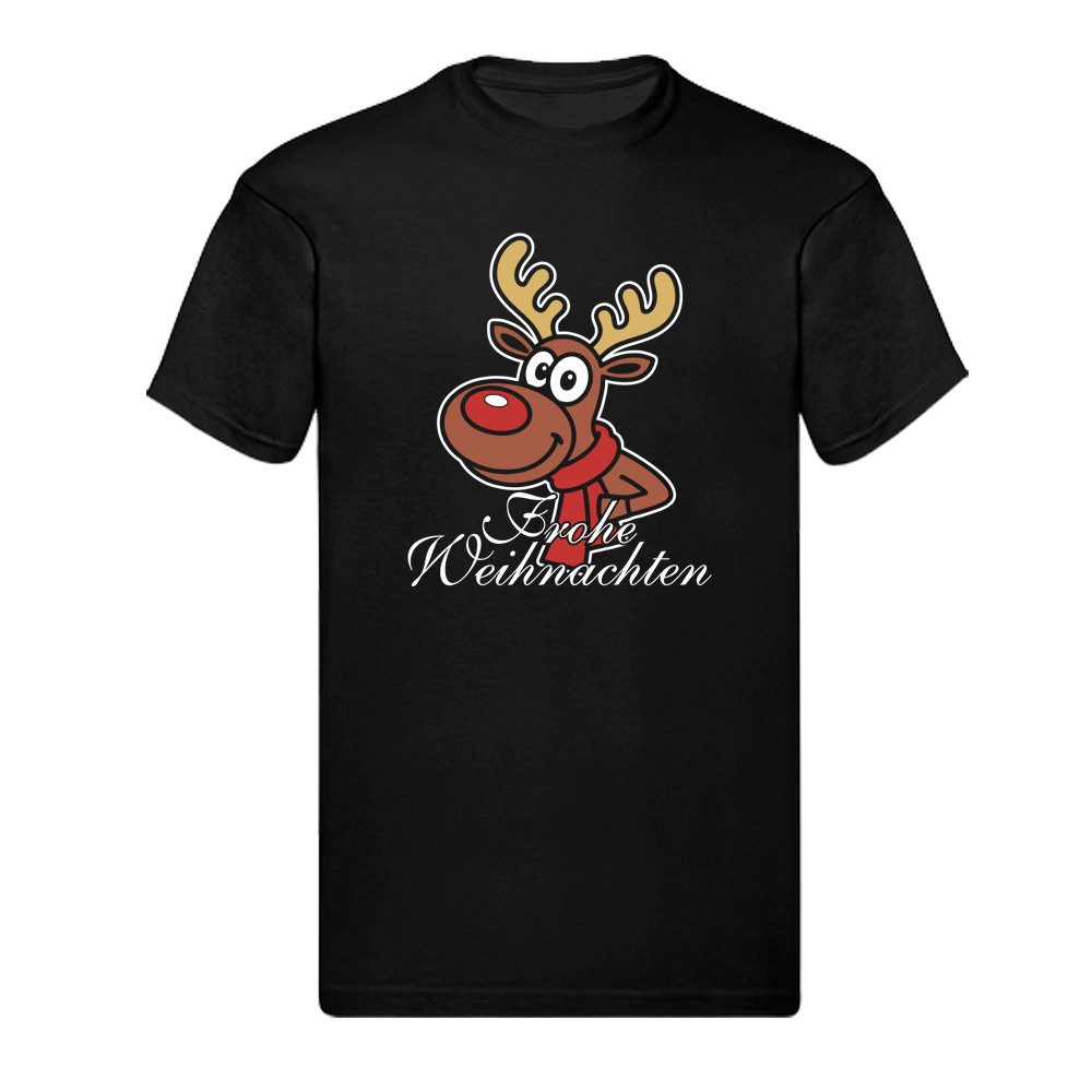 T-Shirt Frohe Weihnachten – Rentier mit Schal