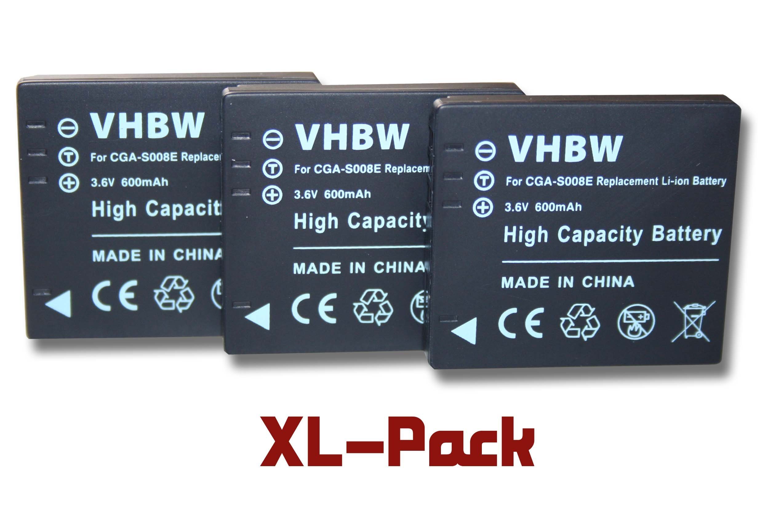 vhbw passend für Panasonic Lumix Kamera DMC-FX55 mAh / DMC-FX500, Foto Kompakt 3,6V, 600 Li-Ion) Kamera-Akku (600mAh