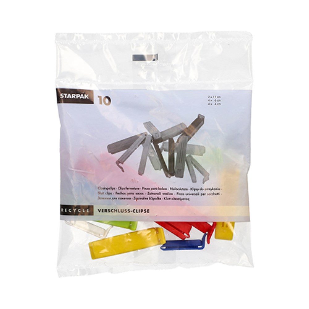 Starpak Verschlussklammer 10 Verschluss-Clipse, PP farbig sortiert