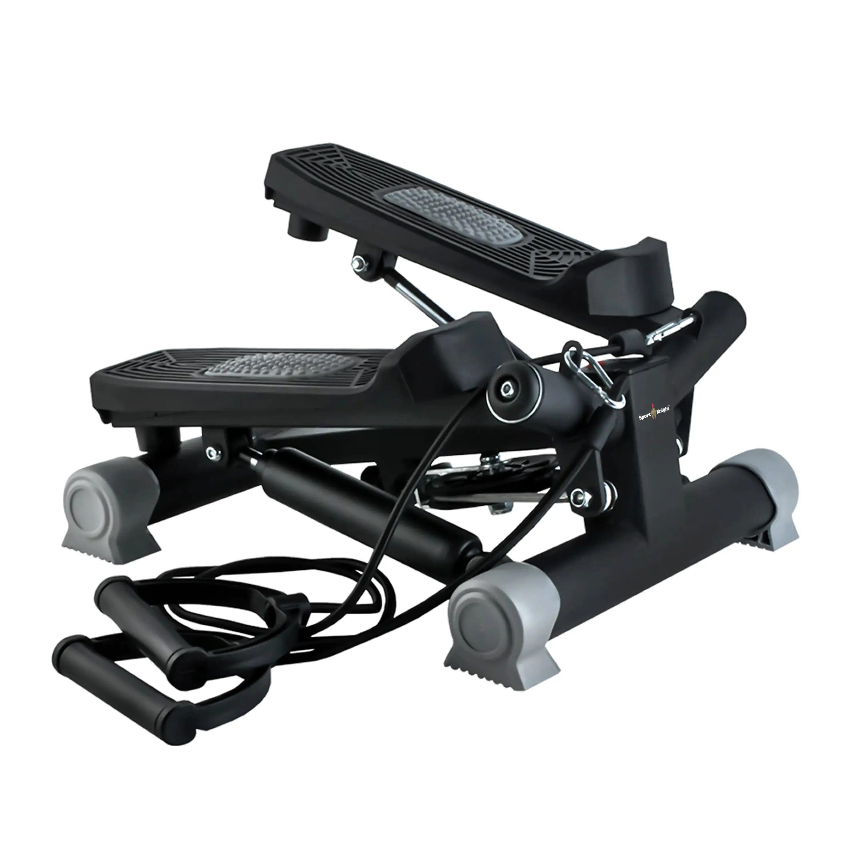 Sport-Knight® Mini-Stepper Aerobic Stepper mit Trainingsbändern - LCD-Monitor, Tempoanzeige, Twist-Stepper mit Resistancebändern und LCD-Trainingscomputer