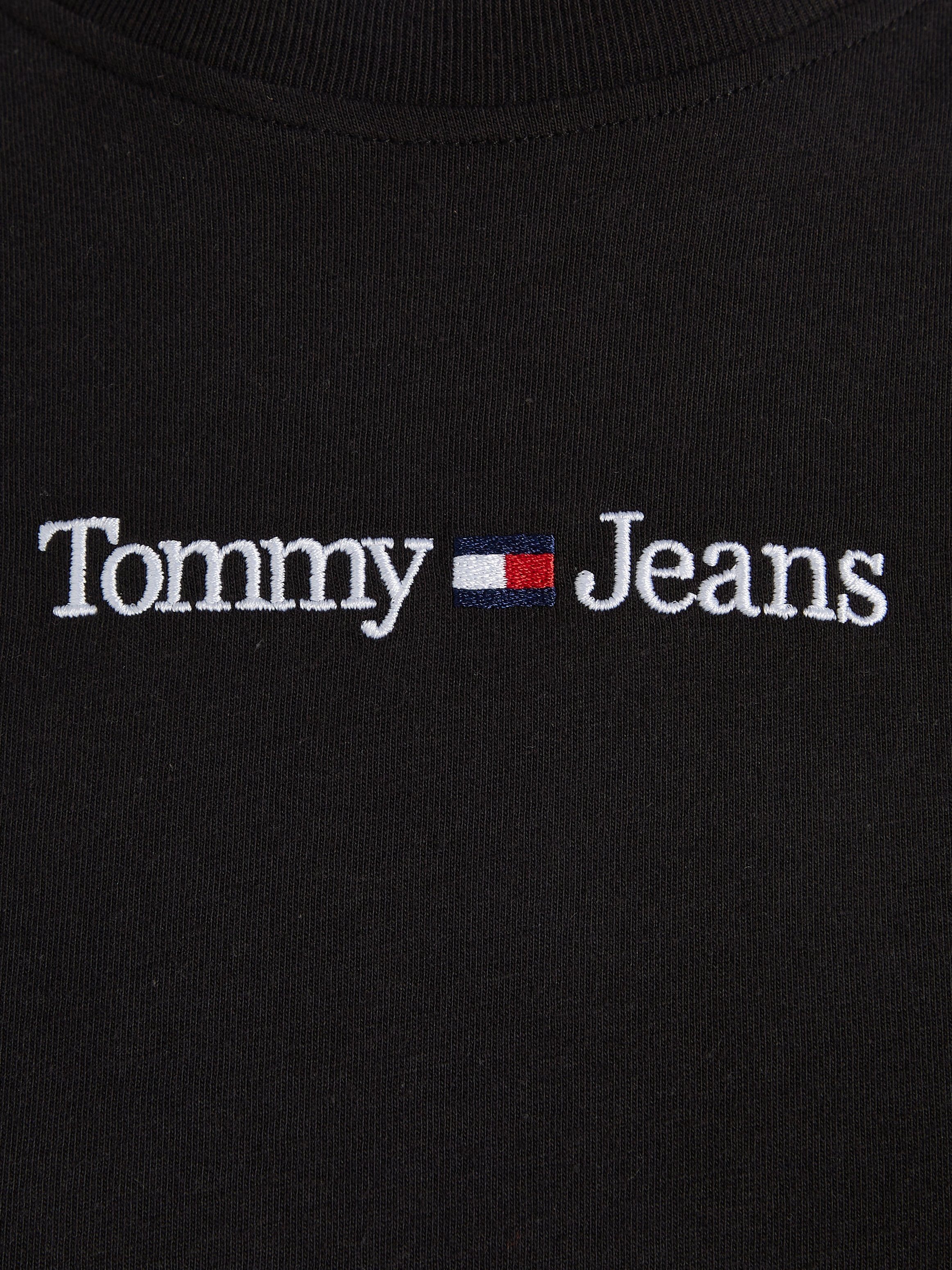 Tommy Jeans Kurzarmshirt Black LINEAR Jeans CLS TJW TEE Logoschriftzug SERIF mit Linear Tommy