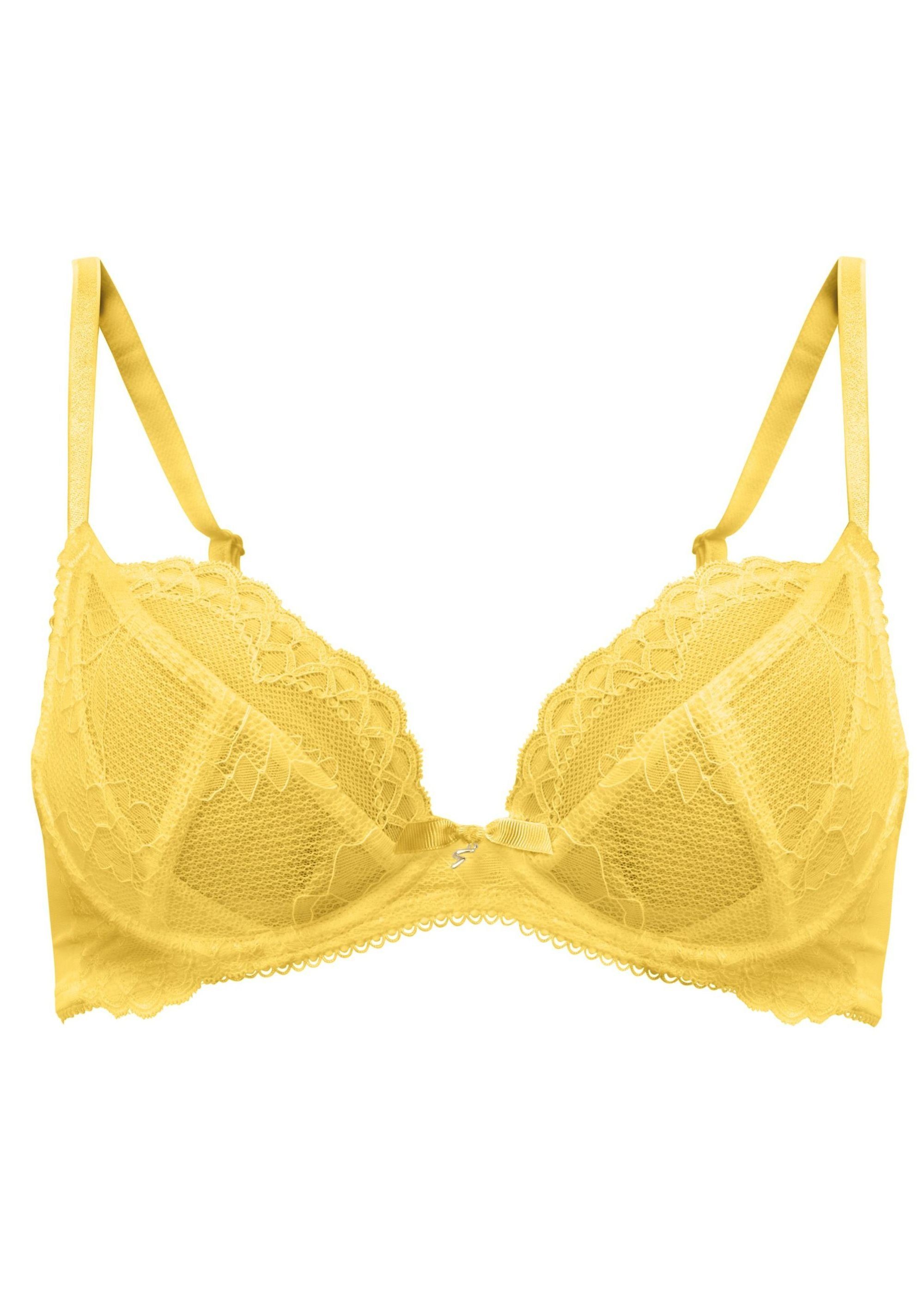 BH, Mustard Dekolleté-BH (Balcony Spicy Spitze/Netz) Gossard Lace Natural Push-Up BH