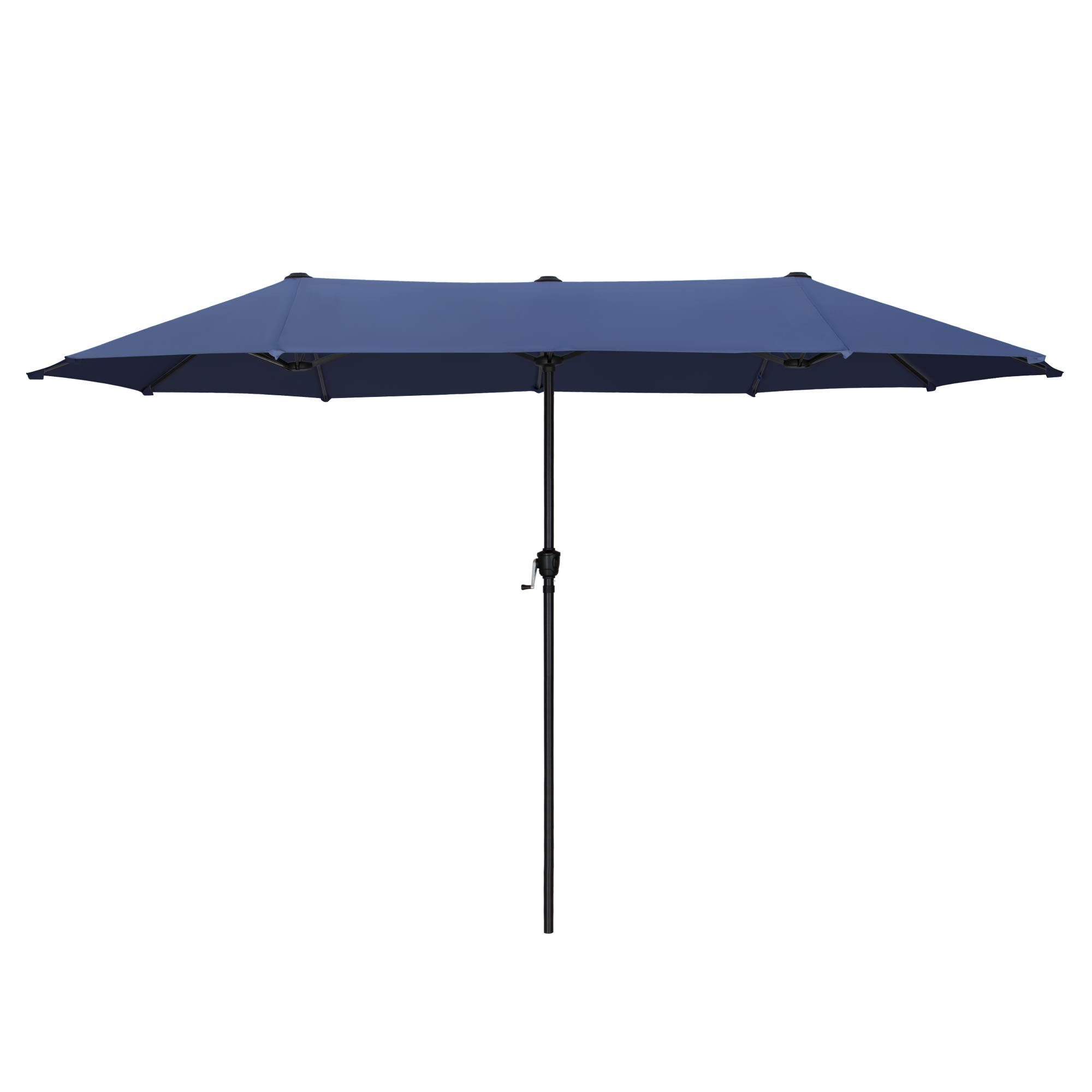 PHI VILLA Sonnenschirm, Balkon Rechteckig Groß Balkonschirm Garten Gartenschirm mit Kurbel UV Schutz Parasol Windfest, Mit der rostfreien Stahlstange und 12 Stahlrippen