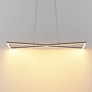 Lindby LED-Hängeleuchte Arischa, dimmbar, LED-Leuchtmittel fest verbaut, warmweiß, Modern, Stahl, Aluminium, Silikon, sandgrau, 1 flammig, inkl.