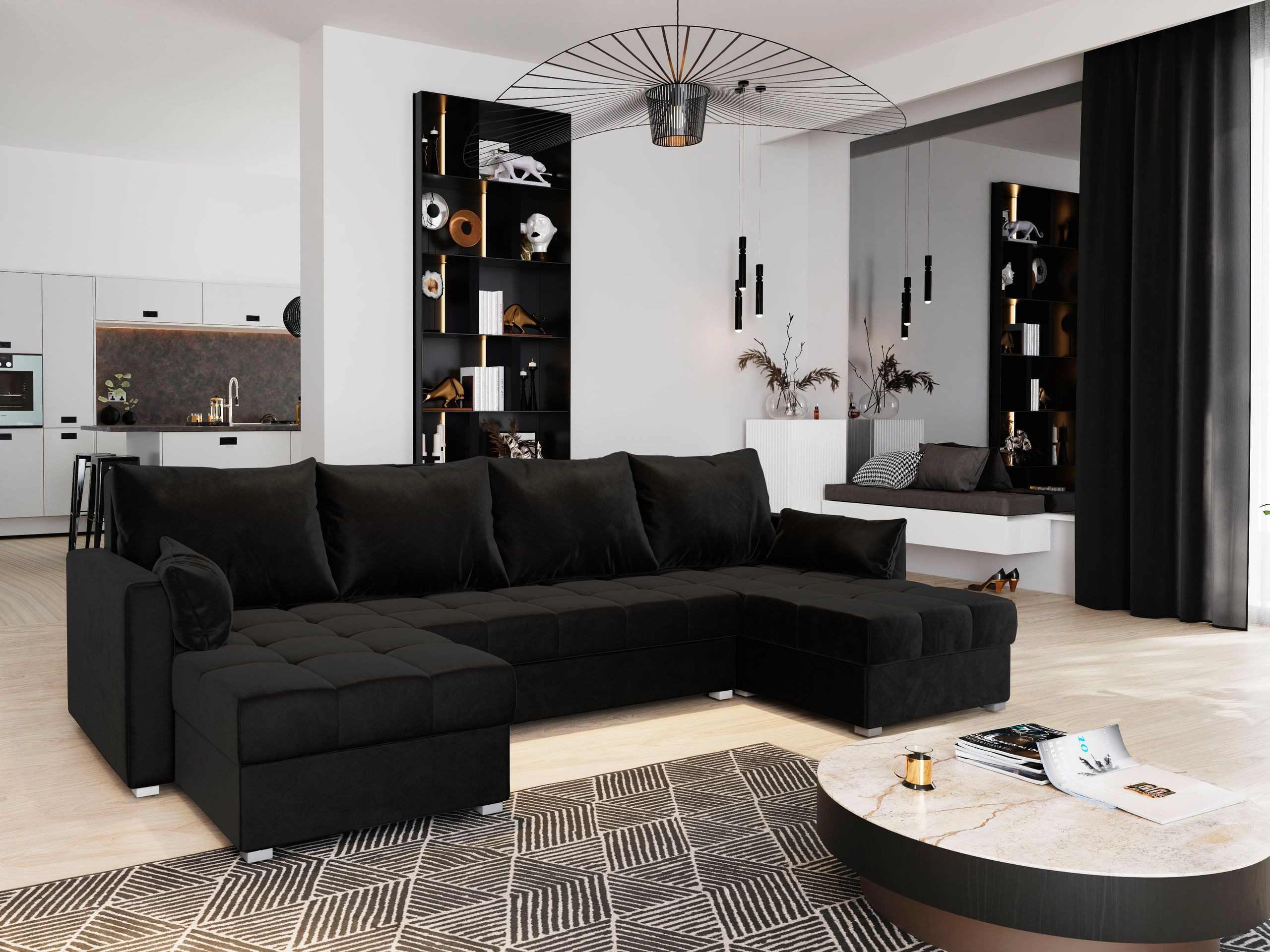 Masseno Ecksofa NAKO mit Schlaffunktion U-Form, günstig online kaufen
