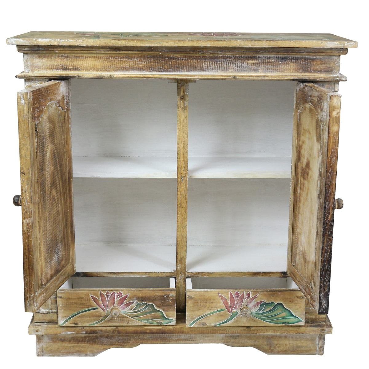 Oriental Galerie Mehrzweckschrank Schrank 80 x 80cm Lotus Na80 (1-St)