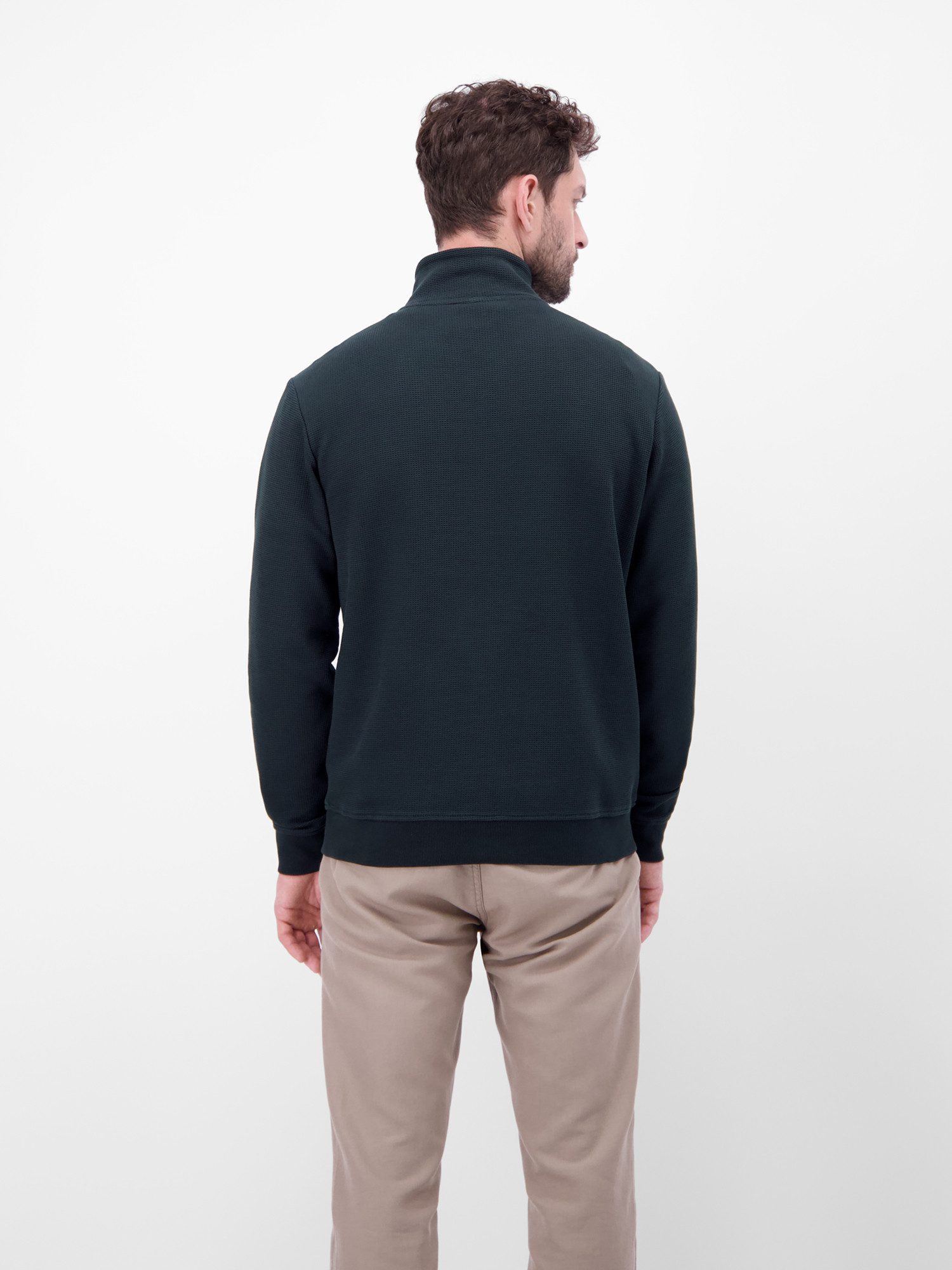 LERROS Sweatshirt Troyer in Sweatqualität mit Waffelstruktur