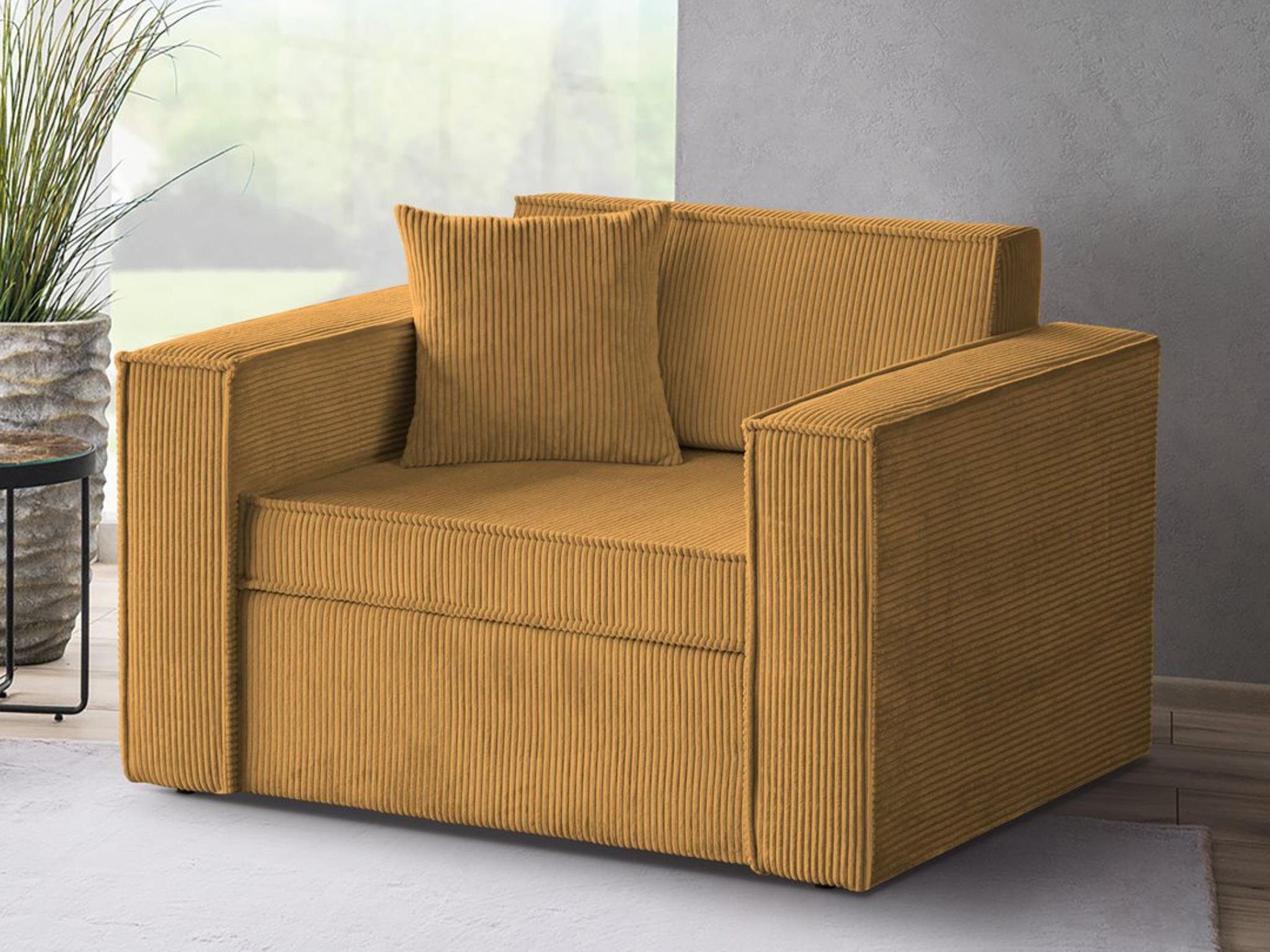 Beautysofa Schlafsofa Dave, mit Relaxfunktion, Bettkasten, modernes Einzelsofa aus Cordstoff