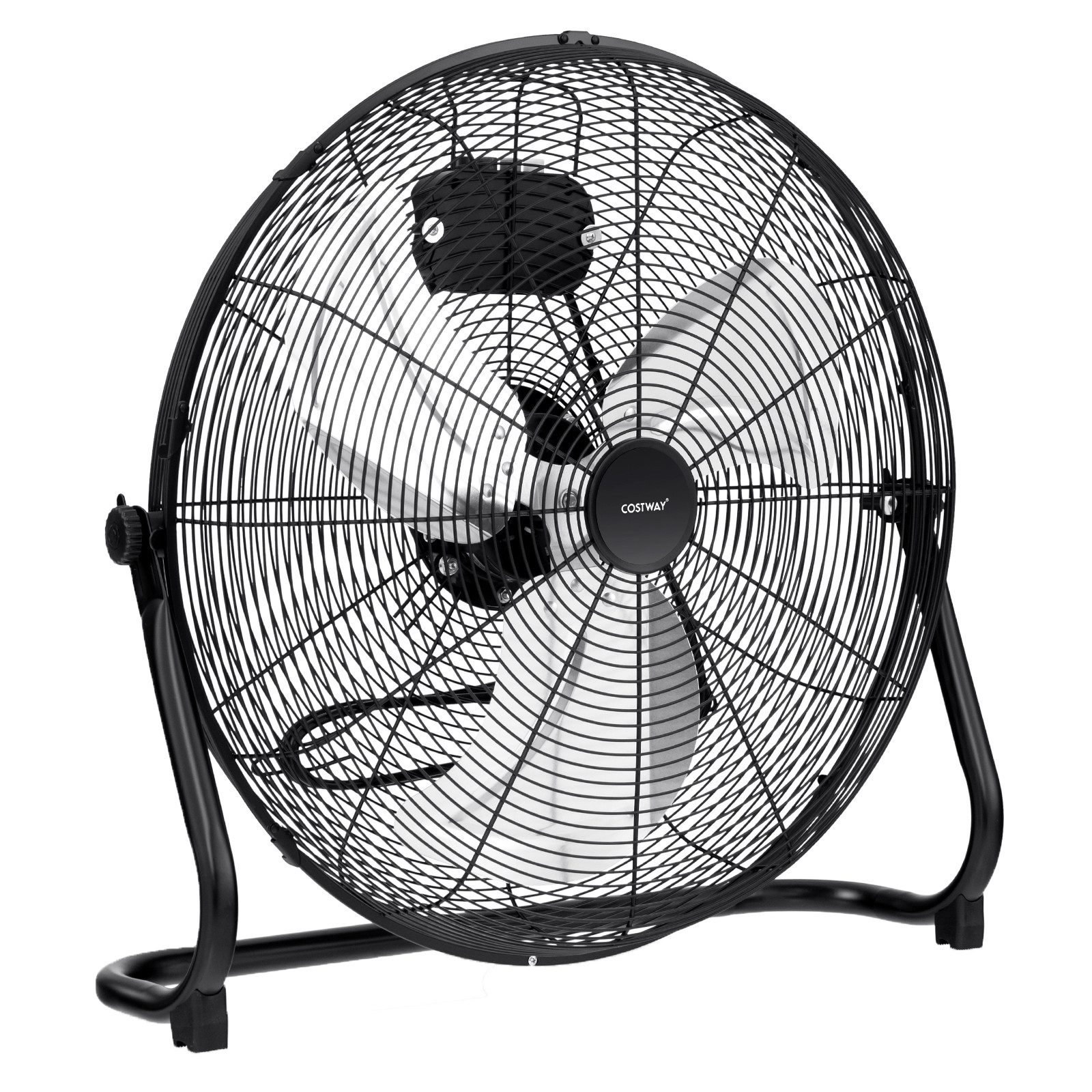 COSTWAY Bodenventilator, φ51cm, 3 Stufen, 145° einstellbarer Neigungswinkel