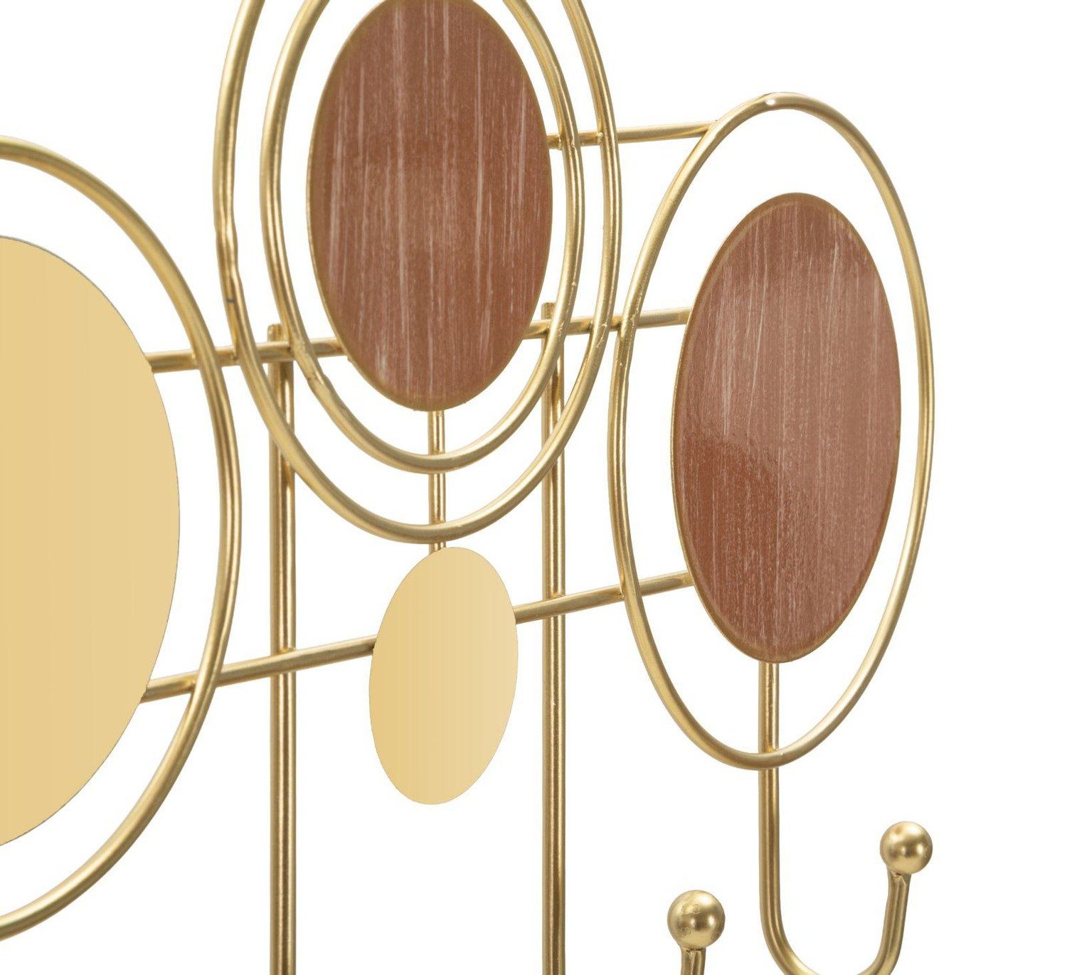 Natur24 Garderobenleiste Garderobe Thursday 67 x 25 x 4,5 cm Metall Mehrfarbig Gold