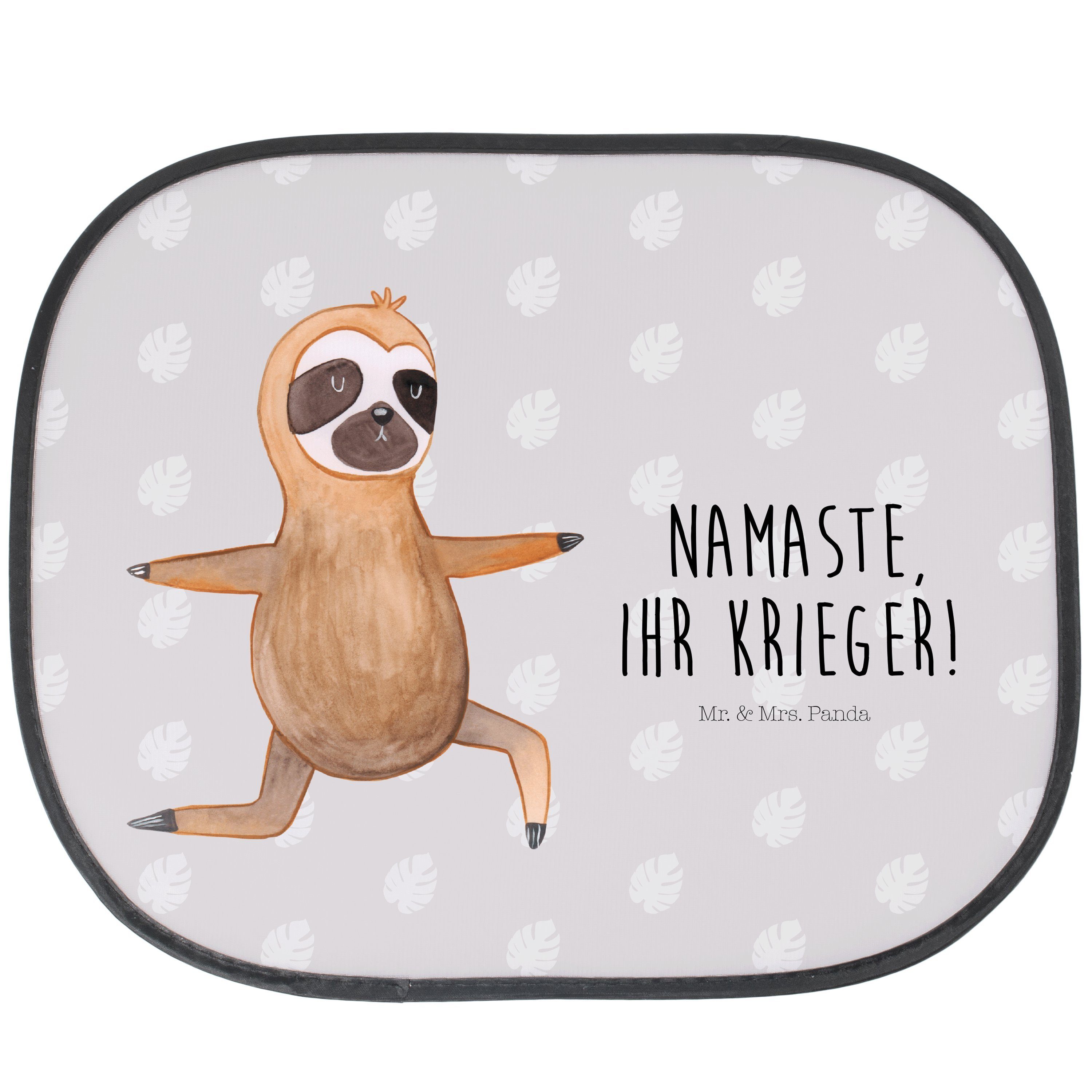 Sonnenschutz Faultier Yoga - Grau Pastell - Geschenk, Namaste, Faultier Deko, Fau, Mr. & Mrs. Panda, Seidenmatt | Fensterfolien