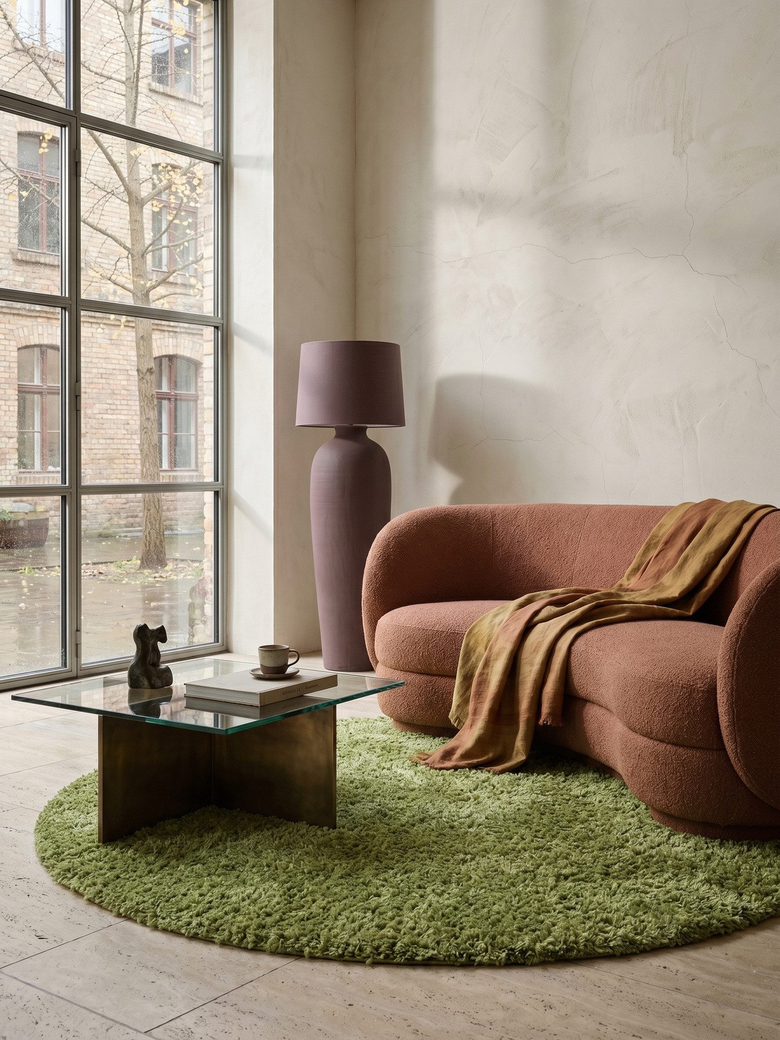 KADIMA DESIGN Teppich RHEIN Shaggy Langflor Wohnzimmer Schlafzimmer Waschbar Flauschig, Rund, Höhe: 32 mm, Grün, 80x80 cm, Wohnzimmerteppich Strapazierfähig Waschbar