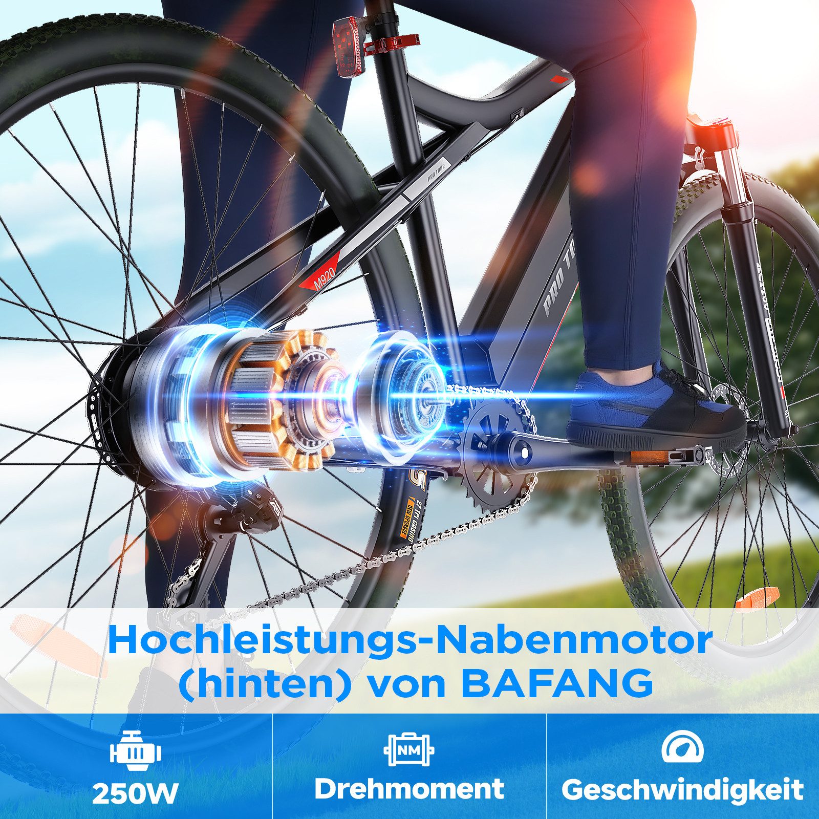ZMH E-Bike Mountainbike Herren 27.5 Zoll 9-Gang Shimano Rot E-Mountainbike Kettenschaltung, 9 Gang Nexus Schaltwerk, Kettenschaltung, Heckmotor, (Packung, 1 tlg., 1*Mountainbike), Reichweite 30-60 km MULTIFUNKTIONALES LCD-DISPLAY 25 km/h