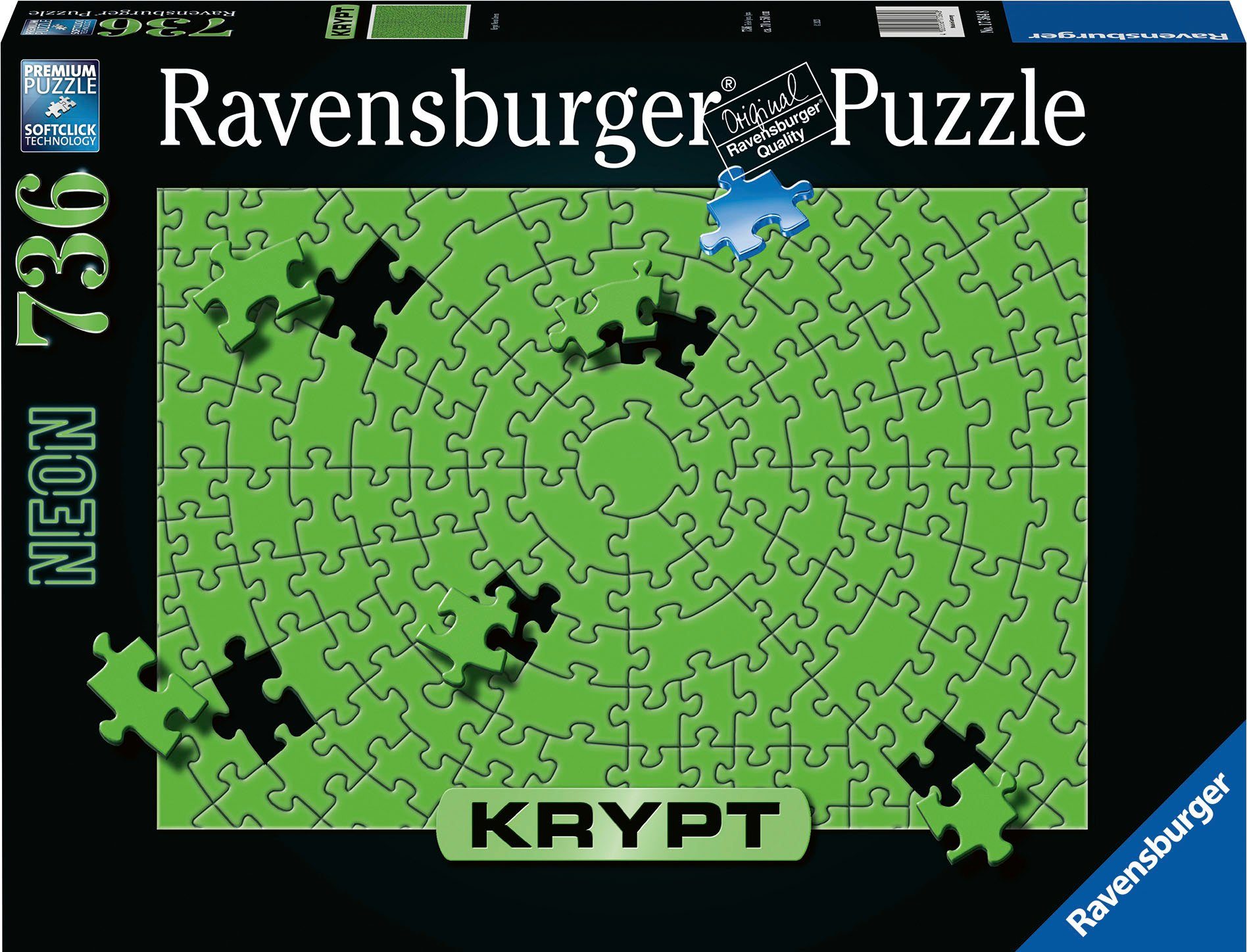 Ravensburger Puzzle Krypt Neon Green, 736 Puzzleteile, Made in Germany; FSC® - schützt Wald - weltweit