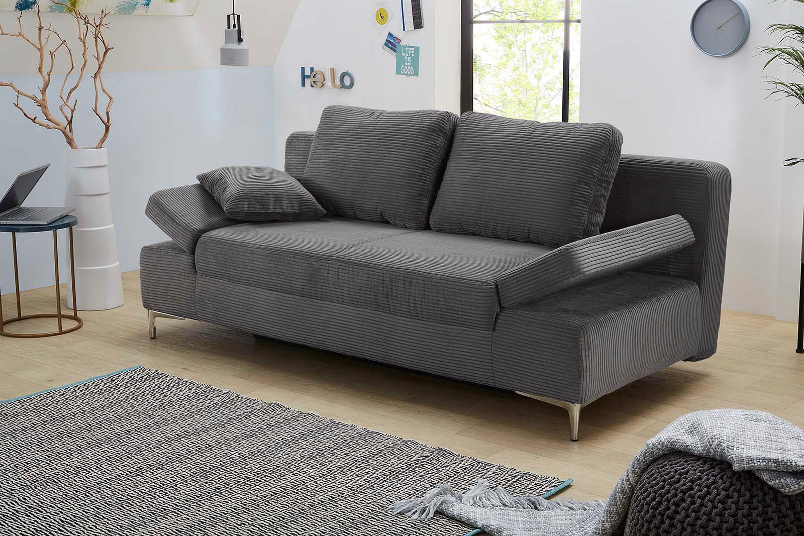 Jockenhöfer Gruppe Schlafsofa Jano, B: 202 cm, Liegefl. 144x200 cm, mit Schlaffunktion, Bettkasten, Armteilverstellung & 1 Zierkissen