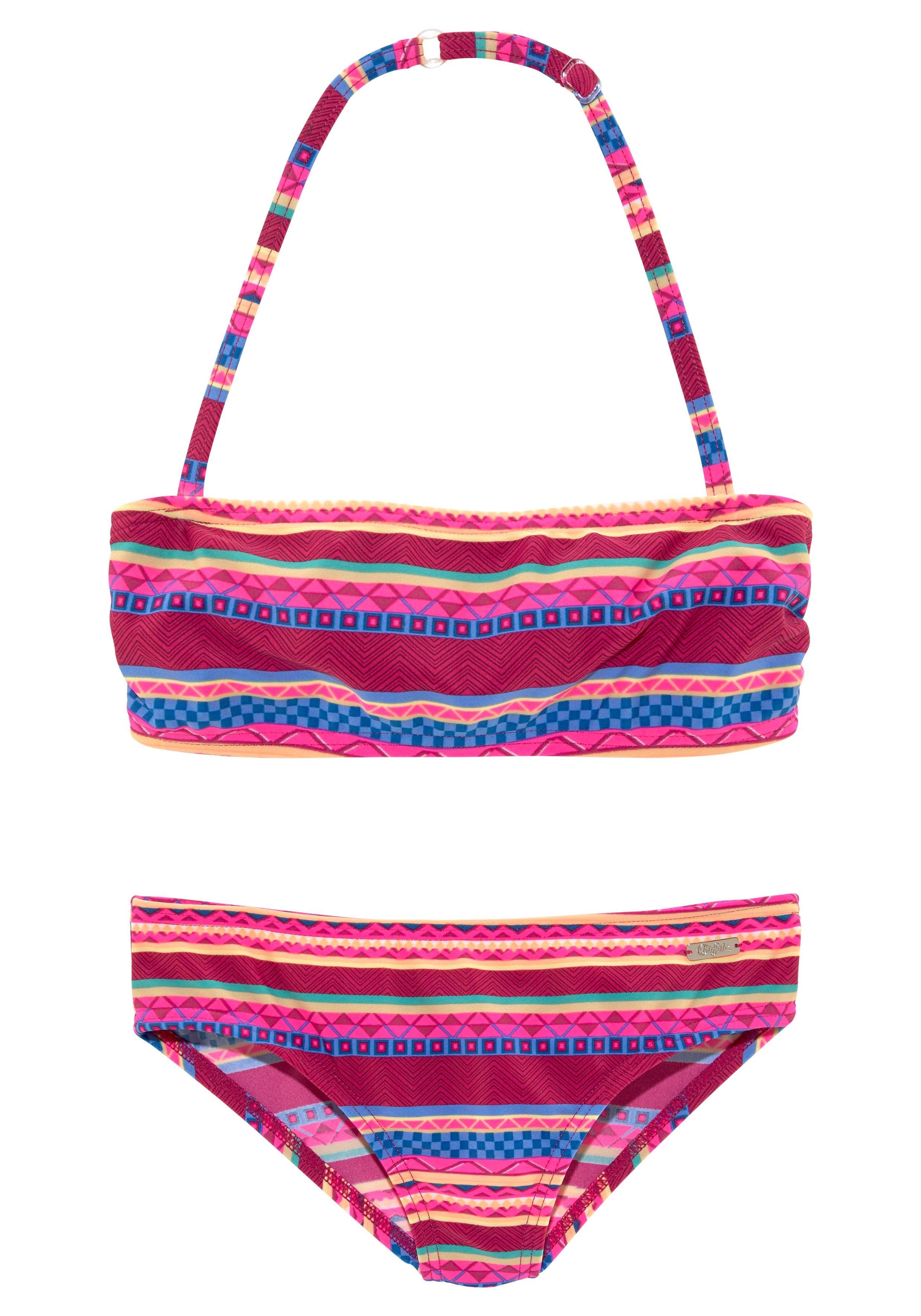Buffalo Bandeau-Bikini im Ethno-Druck, Träger im Nacken ...